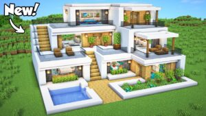 Minecraft: How to Build a Modern House Tutorial (Easy to