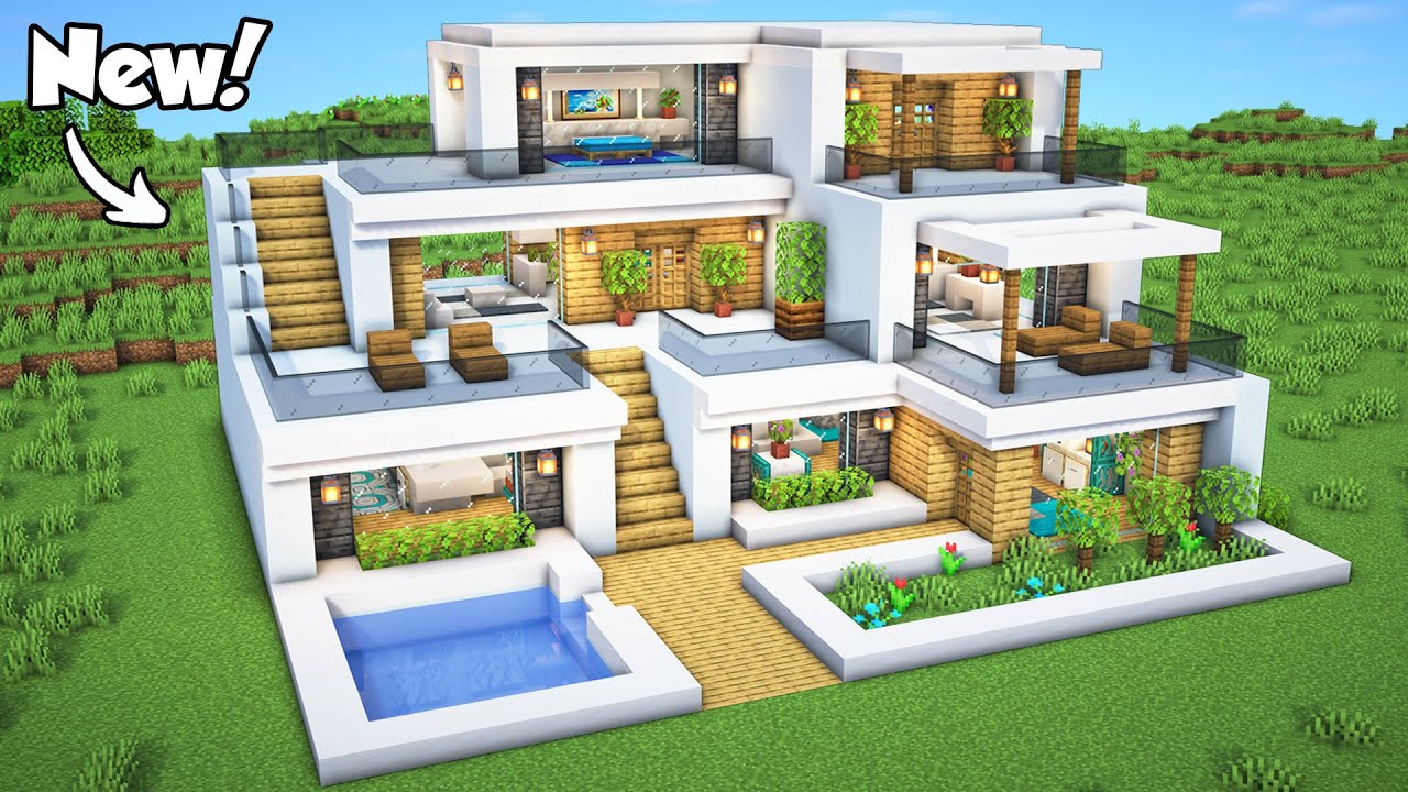 Minecraft: How to Build a Modern House Tutorial (Easy to