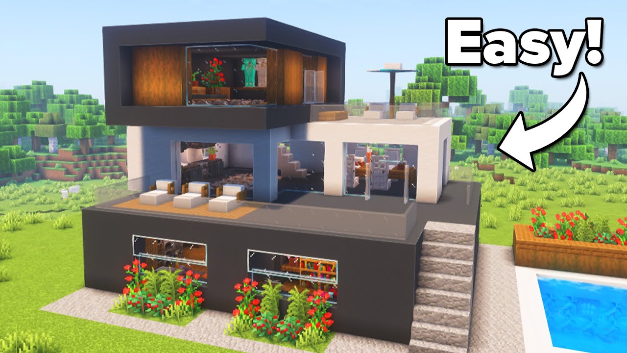Minecraft: How to Build a Modern House | Tutorial🏠