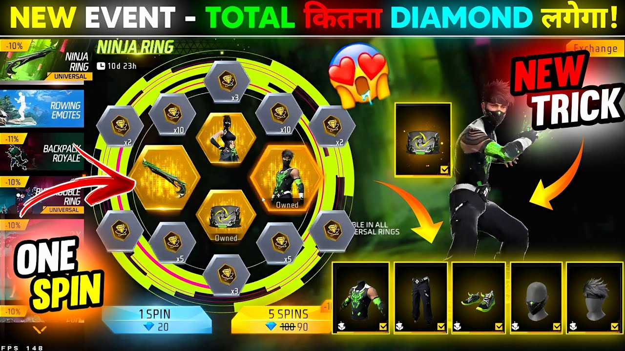Ninja Ring Event Free Fire Spin | FF Ninja Ring