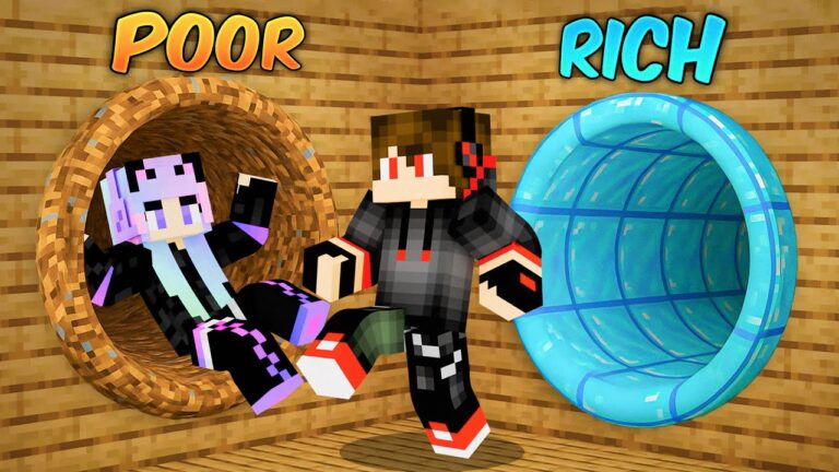 POOR Vs RICH DOOR BATTLE IN MINECRAFT !