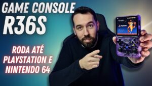 RODA ATÉ PLAYSTATION!! R36S GAME CONSOLE RETRO BOM E BARATO