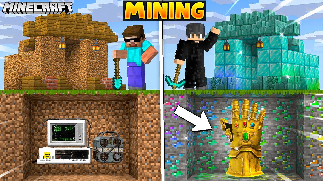 Rs1 vs Rs1,00,000 Magical Cave Mining in Minecraft...