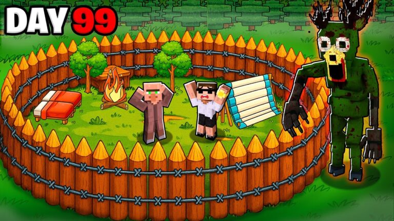 Surviving 99 Nights in Scary Horror Zombie Forest in Roblox..