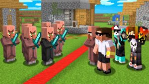 Villagers SPLIT The Village in Half Against YouTubers !!