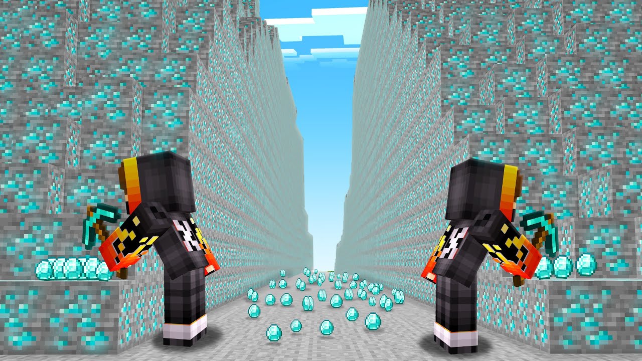 i Mined Mountain of Diamonds In MINECRAFT !!!