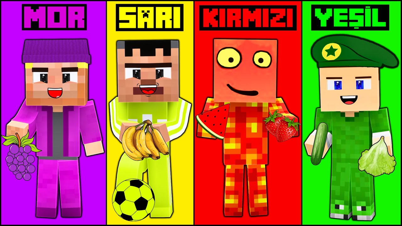 24 SAAT BOYUNCA TEK RENK CHALLENGE! 😱 - Minecraft