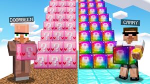 Dirt Lucky Block vs Rainbow Lucky Block in Minecraft..