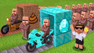 Doorbin POOR vs Carry RICH Bike Factory Battle in Minecraft...