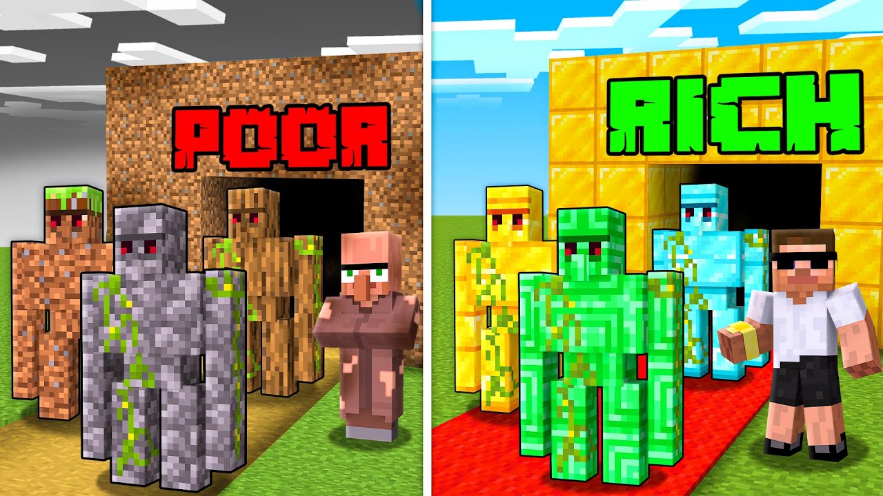 Doorbin POOR vs Carry RICH Golem Army Survival Battle in