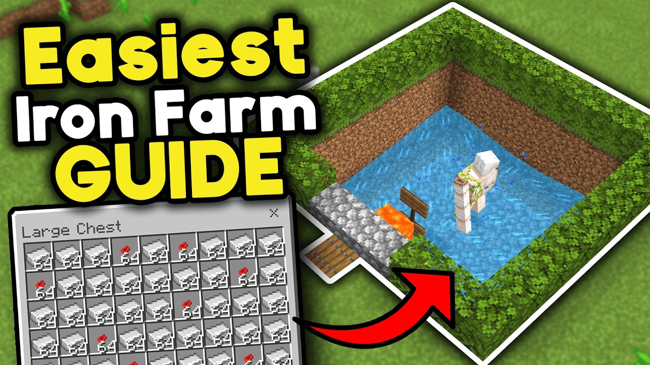 Easiest Iron Farm Minecraft Bedrock 1.21 (2025)