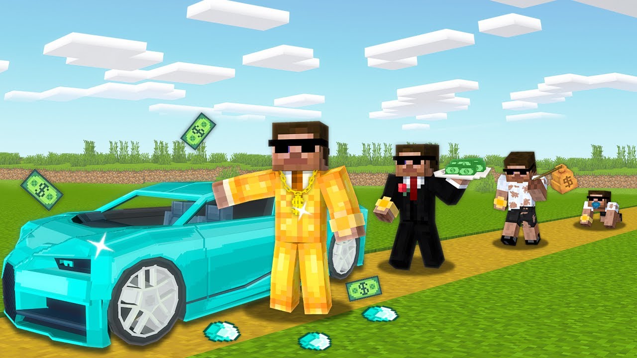 Evolving from Poor to Ultra Rich in Minecraft..