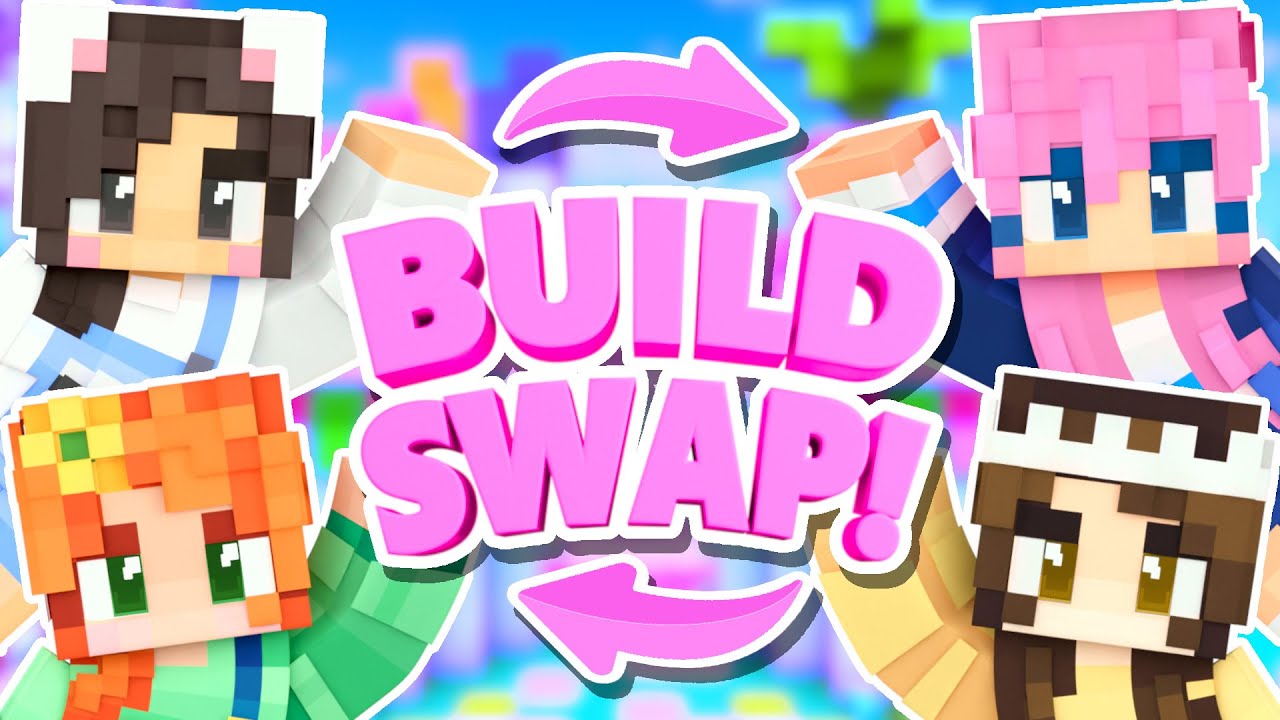 💜Minecraft BUILD SWAP w/ Lizzie, Shubble + Gem!