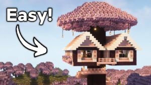 Minecraft: Cherry Blossom Treehouse Tutorial🏠