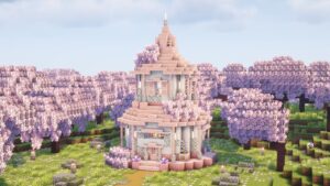 [Minecraft] How to Build a Cherry Blossom Enchanting Room /