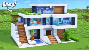 Minecraft: How to Build a Modern House Tutorial (Easy) #60