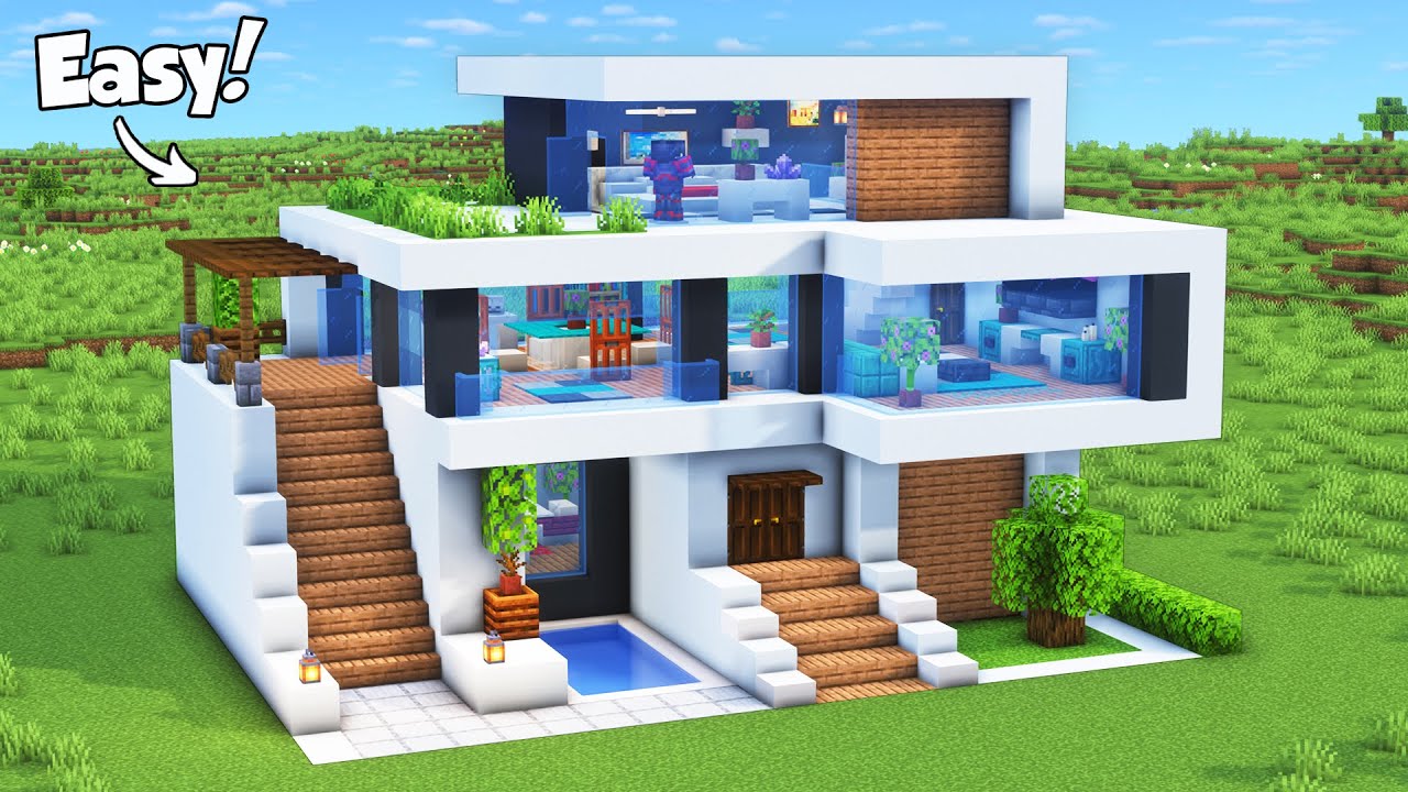 Minecraft: How to Build a Modern House Tutorial (Easy) #60