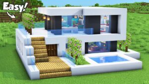 Minecraft: How to Build a Small Modern House Tutorial (Easy)