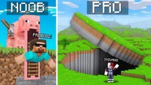 NOOB vs PRO : SECRET BASE BUILD BATTLE CHALLENGE!! Ft.