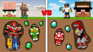 Rs1 vs Rs9,99,999 Power Ranger Items Mining Challenge in Minecraft