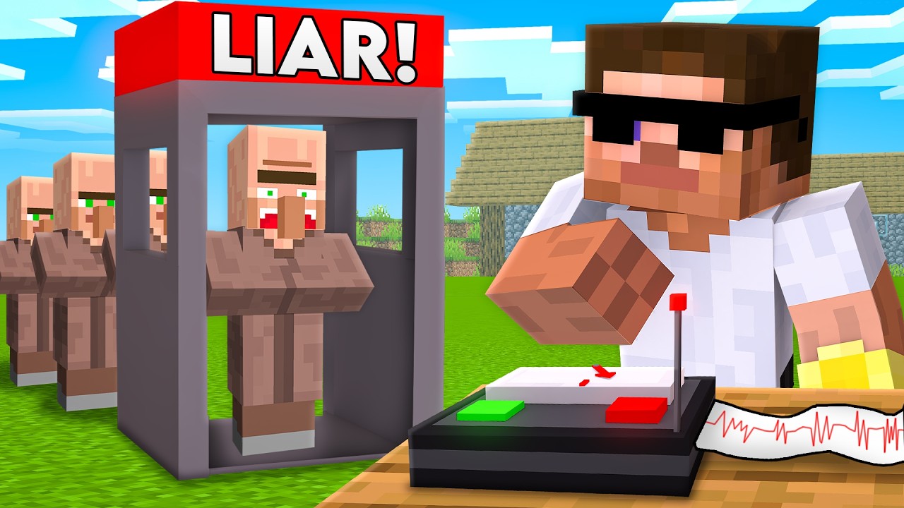 Using LIE DETECTOR to Troll Villager in Minecraft..