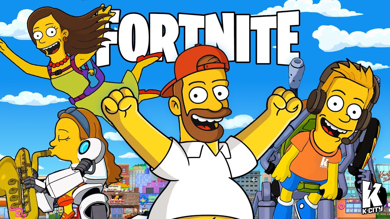 We Became The Simpsons in FORTNITE (1v1v1v1 Family Challenge)