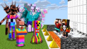 1000 RAINBOW MOBS VS SECURITY BUNKER !!!