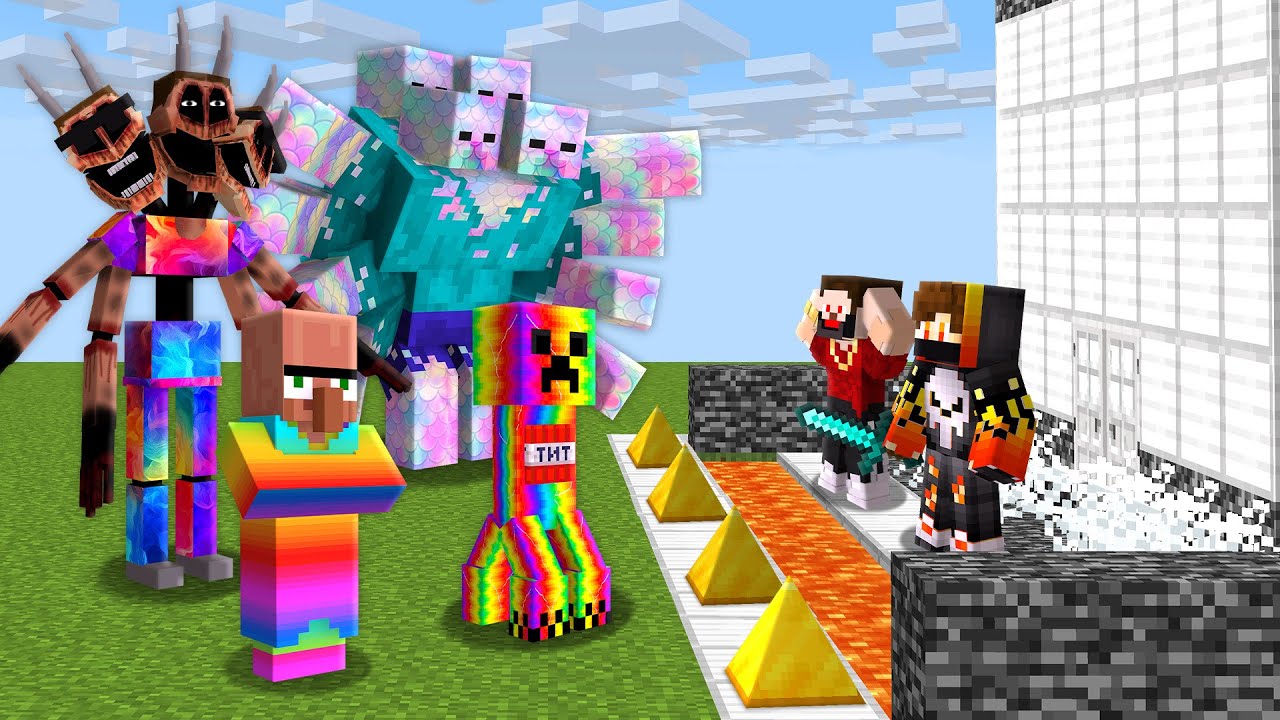 1000 RAINBOW MOBS VS SECURITY BUNKER !!!