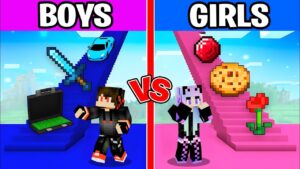 Boy vs Girl Staircase Challenge in Minecraft!