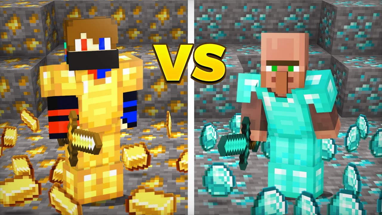 Gold vs Diamond! Which is Stronger in Minecraft?