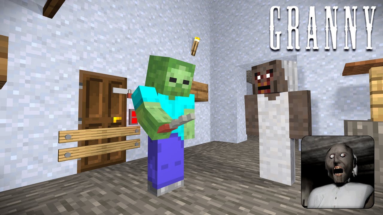 MONSTER MOBS GRANNY 1 ESCAPE CHALLENGE MINECRAFT ANIMATION