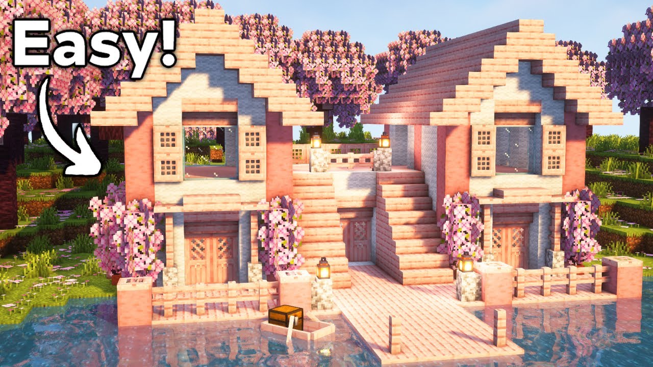 Minecraft: How to Build a Cherry Blossom Survival House |