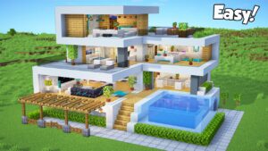 Minecraft: How to Build a Large Modern House - Tutorial