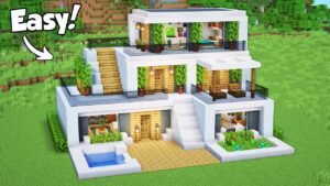 Minecraft: How to Build a Modern House - Tutorial (Easy)