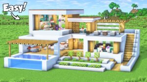 Minecraft: How to Build a Modern House Tutorial (Easy) #62