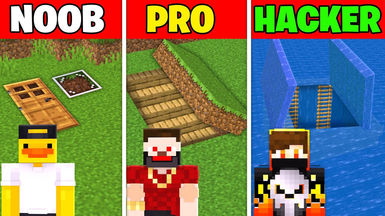 NOOB VS PRO VS HACKER BUNKER BUILDING CHALLENGE !!!