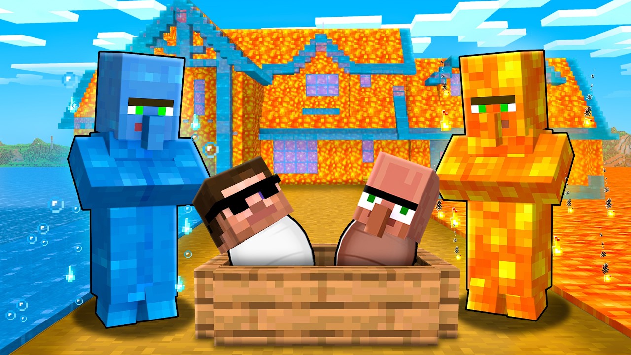 We Got ADOPTED by WATER & LAVA Family in Minecraft..