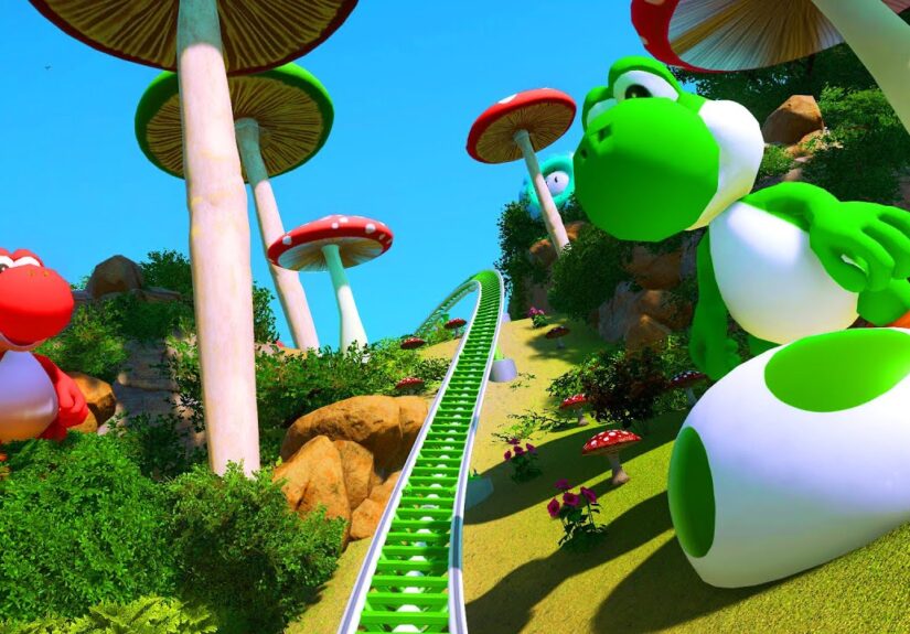 YOSHI'S Wild Roller Coaster Ride In Mario World! (POV)