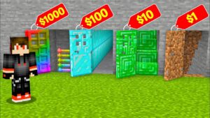 1$ vs 1000$ Door challenge in Minecraft