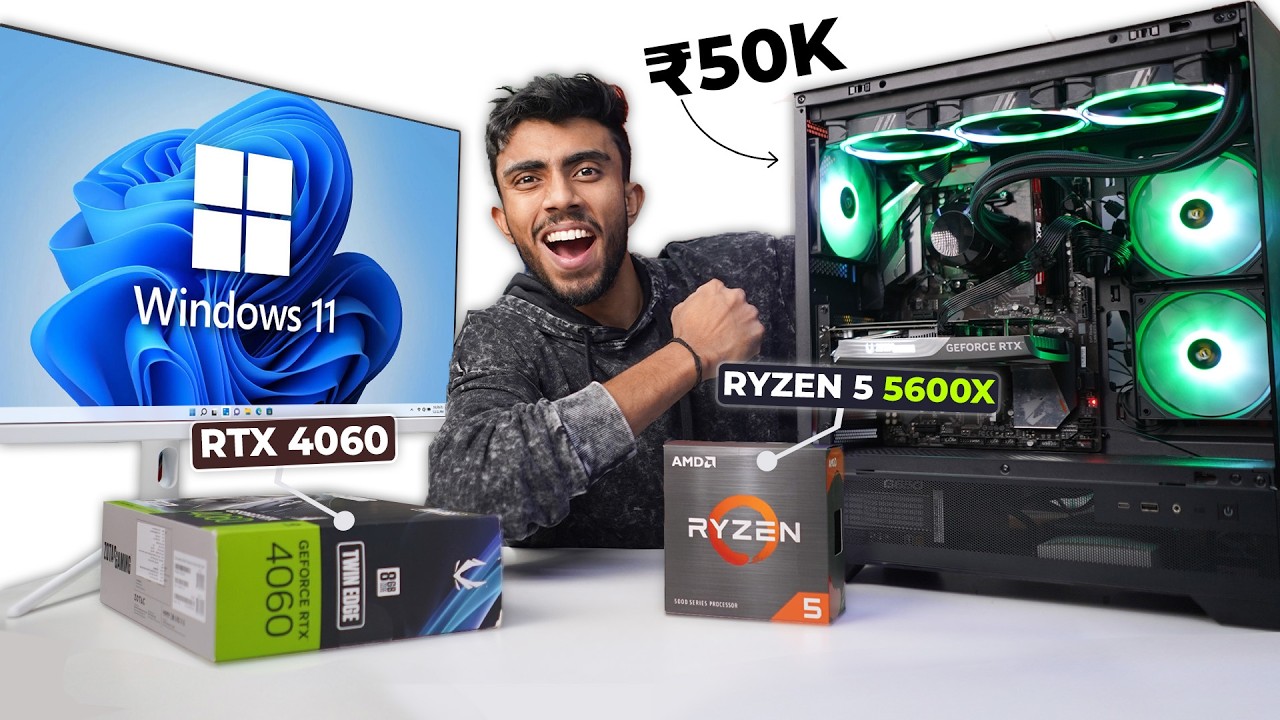 50,000-/RS BEST PC Build ⚡ With RTX 4060 GPU! Best