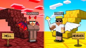 Devil vs Angel Bridge Survival Challenge in Minecraft..