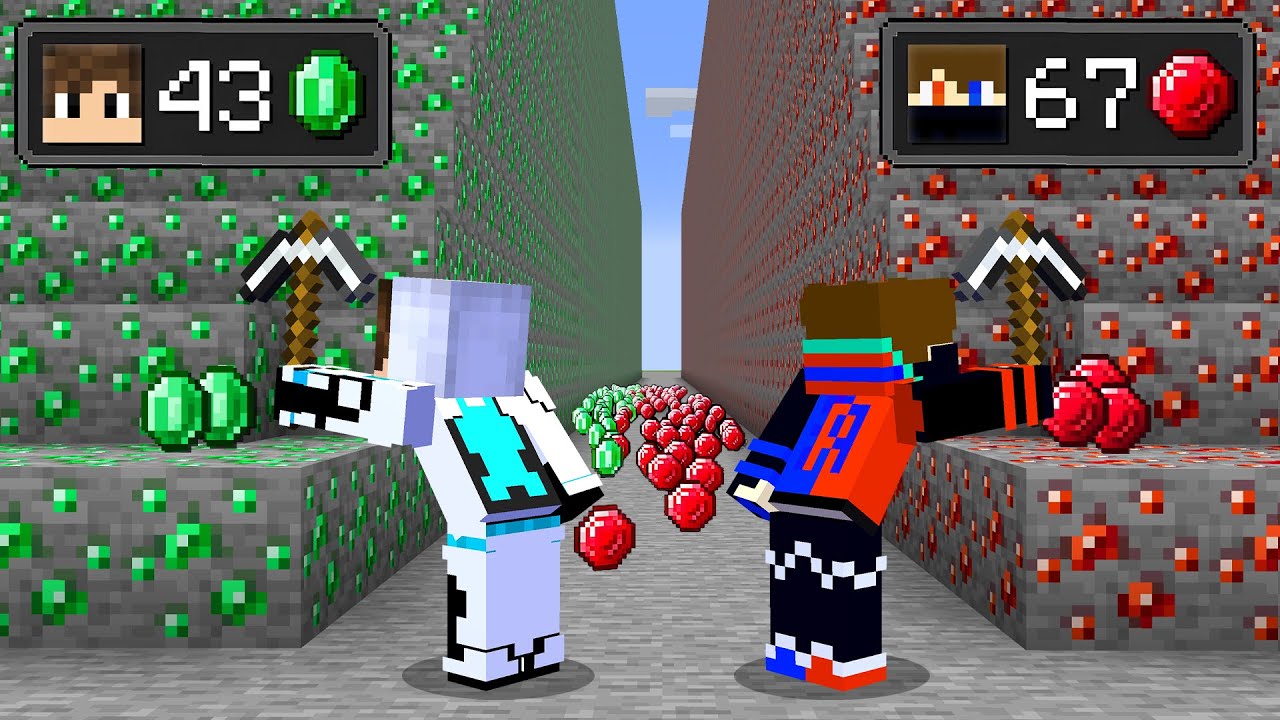 EMERALD vs RUBY BATTLE in Minecraft