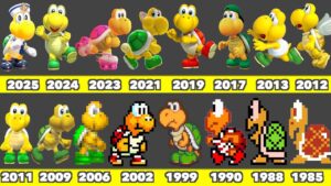 Evolution of Koopa Troopa Game Graphics In Nintendo Games (1985-2025)