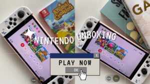 GAMING VLOG 🎮 nintendo switch OLED white aesthetic asmr unboxing in