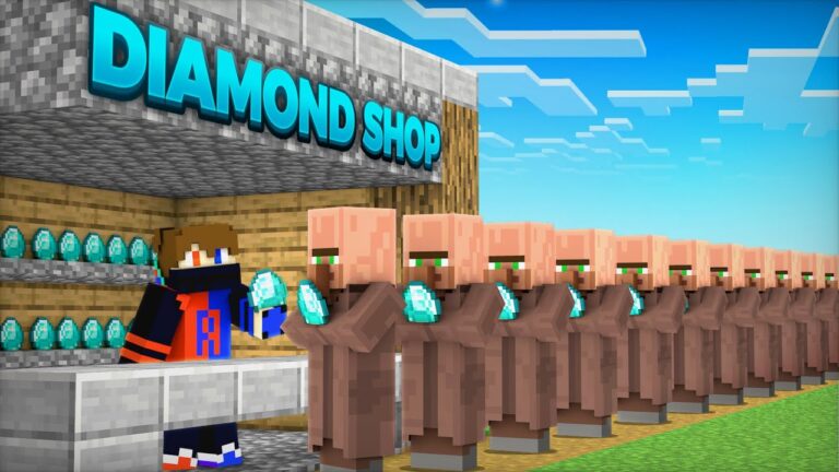 I Opened a Diamond Shop for Villagers in Minecraft
