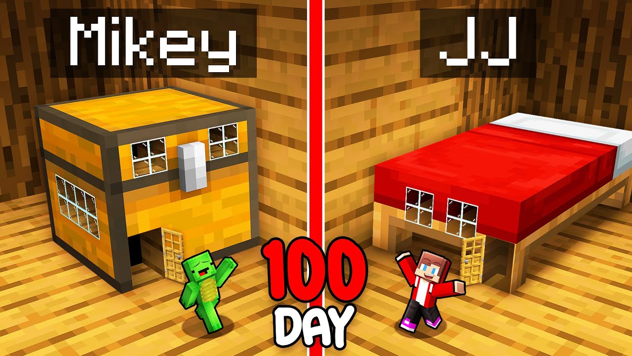 Mikey and JJ Survive 100 Days inside CHEST vs BED