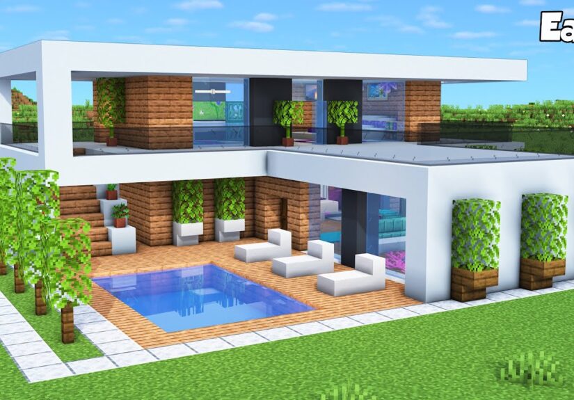 Minecraft: How to Build a Modern House Tutorial (Easy) #64