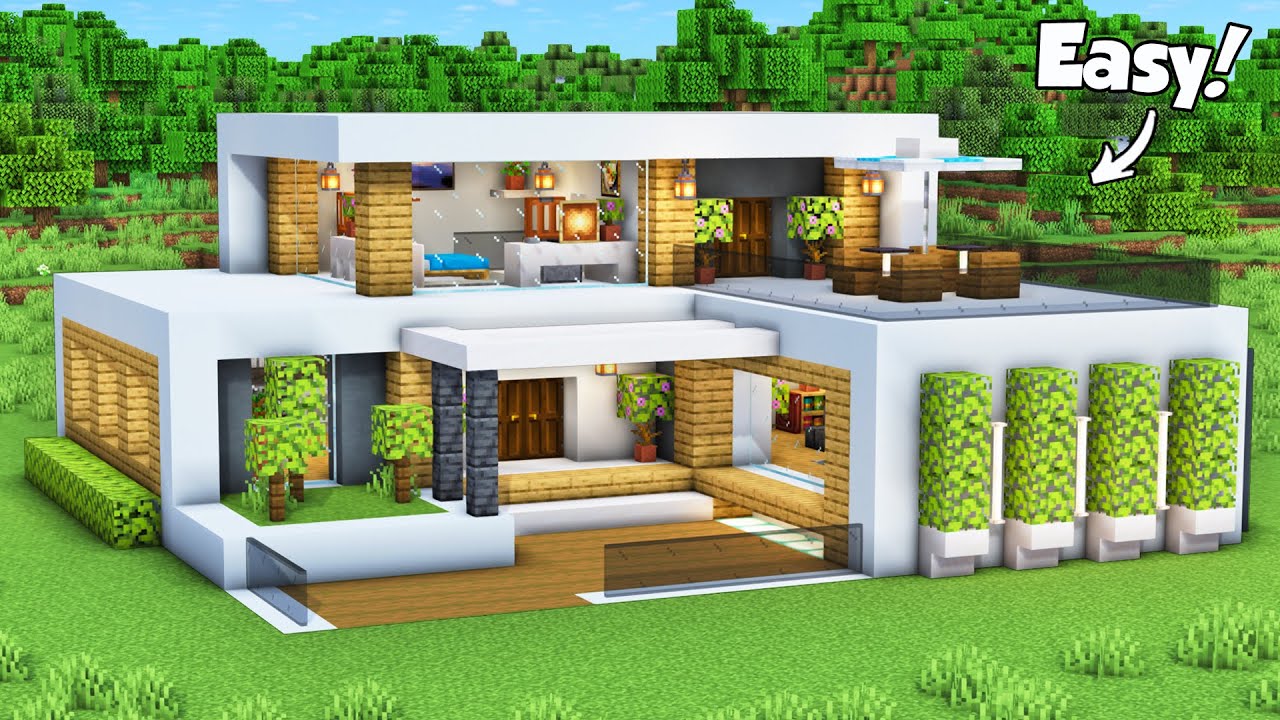 Minecraft: How to Build a Modern House Tutorial (Easy to