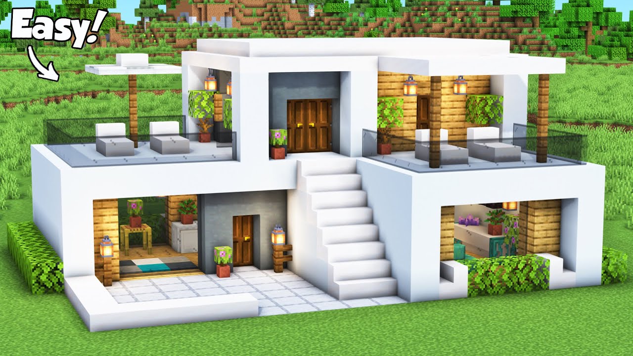 Minecraft: How to Build a Small Modern House Tutorial (Easy)