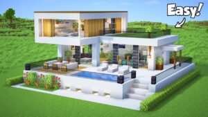 Minecraft: How to Build a Small Modern House with interior